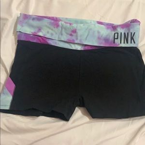 Pink yoga shorts
